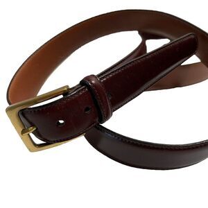 Trafalgar Mens Cognac Brown Genuine Cortina Leather Dress Belt Sz 44 USA Made